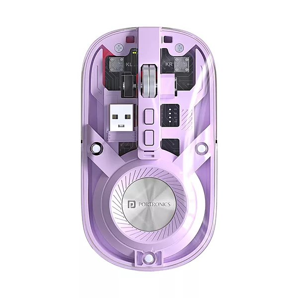 Portronics Toad 8: A sleek, transparent dual-mode Bluetooth mouse that seamlessly switches between devices. Ergonomic design, precise tracking, and long battery life make it perfect for on-the-go use.