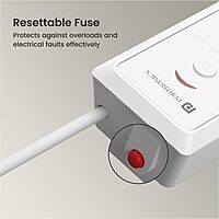 Portronics Power Plate 17 – 4 Sockets, 3840W, 3M Cord, Surge Protection, Compact Design, Ideal for Home & Office, Overload Protection, Durable Build, Convenient Power Solution for Devices.