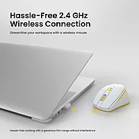Portronics Toad 32 Wireless Mouse – 6 Buttons | 2.4GHz Connectivity | 10m Working Range | Adjustable Optical DPI | Ergonomic Design | Auto Power Saving | Laptop & PC Compatible | Grey