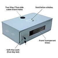 2U Metal Rack for DVR/NVR/Network Switches – Lockable, Glass Front