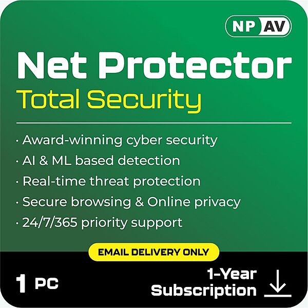 Net Protector Total Security 2025 Antivirus 1 PC 1 Year Email License