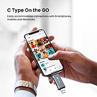 Portronics Mport 30 Card Reader – USB Type C & A Hub Adapter | SD & Micro SD Support | Grey