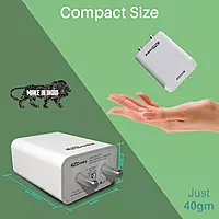Portronics Adapto 62 USB Wall Charger. Featuring a powerful 2.4A output, it ensures fast and efficient charging for smartphones and tablets. Compact design!