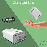 Portronics Adapto 62 USB Wall Charger. Featuring a powerful 2.4A output, it ensures fast and efficient charging for smartphones and tablets. Compact design!