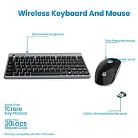 Portronics Key2-A Combo of Multimedia Wireless Keyboard & Mouse, Compact Light-Weight for PCs, Laptops and Smart TV