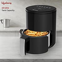 Lifelong Digital Air Fryer For Home - 2.5 Litre Airfryer With Touch Panel & 6 Pre-Set Menus-1000 W Electric Fryer