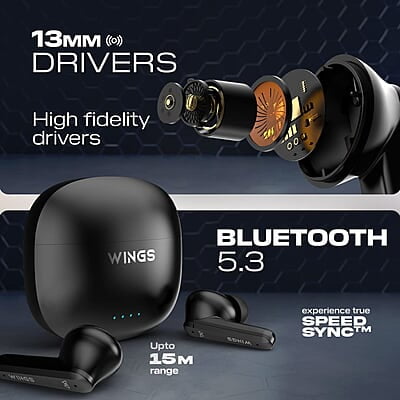 Wings Phantom 380 ANC Bluetooth Wireless Headphones Wings Phantom 380 ANC Bluetooth Wireless Headphones