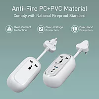 Portronics Volt 65 Pro Desktop Charger – 67W Dual Type-C PD, USB, AC Sockets, White