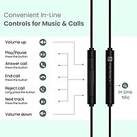 Portronics Gamma C In-Ear Magnetic Earbuds – On/Off/Volume Switch | TPE Cable | Type-C | Black
