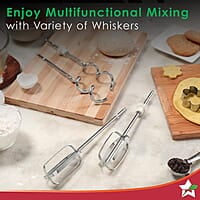 Wonderchef Crimson Revo Stand Mixer and Beater with 5 Speed Settings 4.5L Stainless Steel Bowl 300 Watt