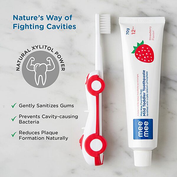 Mee Mee - Toothpaste And Brush - Strawberry