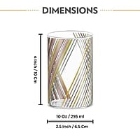 Borosil Artisan Prism 295 ml 6 pcs Set Transparent Drinking Glass |Borosilicate Glass Tumblers for Water, Cold Drinks, Juice| Flame Proof, Microwave & Dishwasher Safe | for Daily use & Gifting