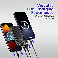 Portronics Mini 10K – Compact 10000mAh Power Bank, 22.5W Fast Charging, LED Display, Dual USB Output, Lightweight Design, Ideal for Travel, Compatible with Smartphones and Tablets.