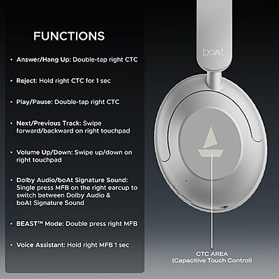 boAt Rockerz 650 Pro (Silver Frost) boAt Rockerz 650 Pro (Silver Frost)