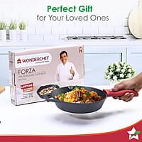 Wonderchef Forza Cast-Iron 20 cm Fry Pan, Pre-Seasoned Cookware, Induction Friendly, 3.8mm