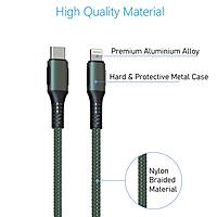Portronics Konnect CL – 20W Type-C to 8-Pin Cable, Green. Fast charging and data transfer, durable design, compatible with various devices, perfect for on-the-go charging needs.