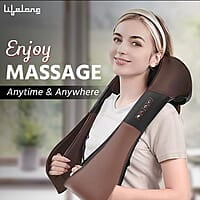 Lifelong LLM495 Neck Massager with Electric Heat Therapy Neck, Shoulder and Back Massager for pain and stress relief