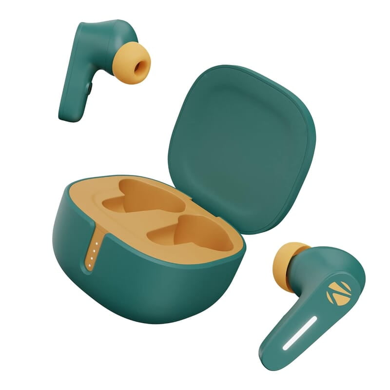 Zebronics DC Aquaman Edition Sound Bomb 7 TWS Wireless in Ear Earbuds with 40H* Backup, Rapid Charge, 50ms Gaming Mode, ENC mic, Voice Assistant, Flash Connect, Splash Proof, BT v5.2 and Type C