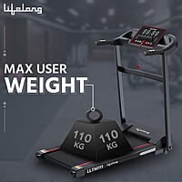 Lifelong FitPro LLTM111 (2.5 HP Peak) Motorized Treadmill for Home with 12 preset Workouts, Max Speed 14km/hr., Bluetooth Speaker Max. User Weight 110kg