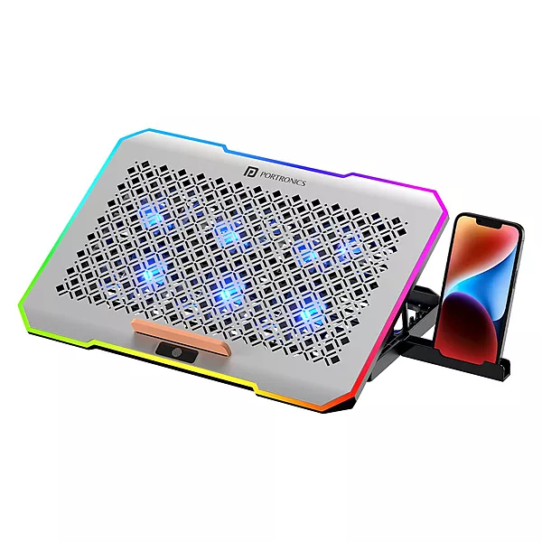 Portronics Air Cooling Pad – 6 Fans, Ergonomic, Adjustable Height