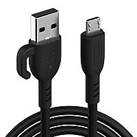 Portronics Konnect Core 3 – USB-A to Micro USB Cable, 1.5m, Durable, Fast Charging, Data Sync, Compatible with Smartphones, Tablets, Black