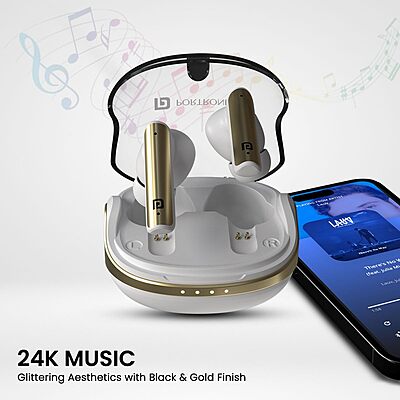 Portronics Twins S7 – TWS Earbuds, 35H Playtime, White. Enjoy seamless connectivity, superior sound quality, and a sleek design. Perfect for music lovers and on-the-go lifestyles.