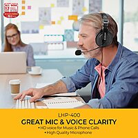 Lapcare LHP‑400 Multimedia USB Wired Headset with Mic | Over‑Ear Stereo Headphones with 40 mm Driver, HD Sound & 3‑Way Adjustable Mic – Ideal for Calls & Media