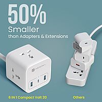 Portronics Volt 20 – 20W Desktop Charger features 3 AC ports, allowing you to charge multiple devices simultaneously. Compact design, efficient power delivery, perfect for home or office use.