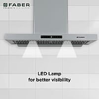 Faber 90cm 1150 m³/hr Autoclean T-Shape Kitchen Chimney Matt Grey Finish