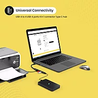 Portronics Mport 31C – 4-in-1 USB-C Hub, 5Gbps Speed, supports HDMI, USB 3.0, and SD card reader, compact design, perfect for laptops and tablets, enhances connectivity and productivity.
