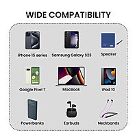 Portronics Konnect X – 60W Type-C Cable, 2M Black, fast charging, durable design, compatible with various devices, perfect for home and office use, tangle-free, high-speed data transfer.