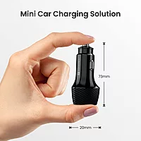 Portronics 51W Car Charger | Dual Output USB & Type-C PD | Fast charging for multiple devices | Compact design | Ideal for travel | Compatible with smartphones, tablets, and more.