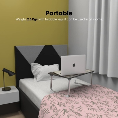 Portronics My Buddy J Portable/Foldable Laptop Table with Laminated MDF Board, Aluminium Legs, Anti-Skid Grip, Supports Upto 17 inch Laptop Portronics My Buddy J Portable/Foldable Laptop Table with Laminated MDF Board, Aluminium Legs, Anti-Skid Grip, Supports Upto 17 inch Laptop
