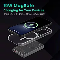 Portronics Luxcell Mini 10K – 15W Magnetic Wireless Power Bank offers fast charging with a sleek design. Compact and portable, it ensures your devices stay powered on the go. Perfect for travel!