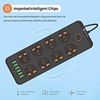 Portronics Power Plate 8 – 8 Sockets & 6 USB Ports (2500W) offers versatile charging with multiple outlets and fast USB ports, perfect for home or office use, ensuring all devices stay powered.