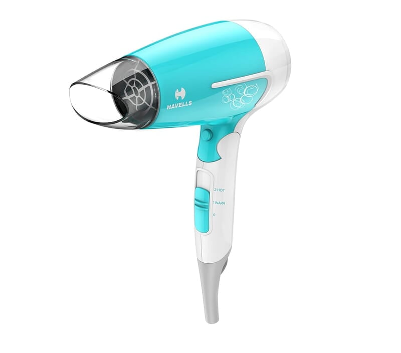 Havells 1200 Watts Foldable Hair Dryer; 3 Heat Settings With Cool Shot (Hot/Cool/ Warm), Heat Balance Technology