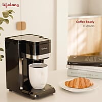 Lifelong Single Cup Coffee Maker- 350 W Coffee Machine for Single Serve, Rapid Coffee Brewer Technology with 125ml