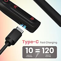 Portronics Harmonics Z11 – 35H Bluetooth Earphones, Black: Enjoy superior sound quality, long battery life, and a comfortable fit. Perfect for music lovers and active lifestyles. Wireless freedom!