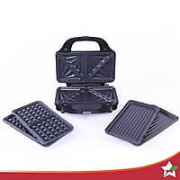 Wonderchef Prato Plus 3 in 1 Griller with Detachable Non-Stick Plates 900 Watt