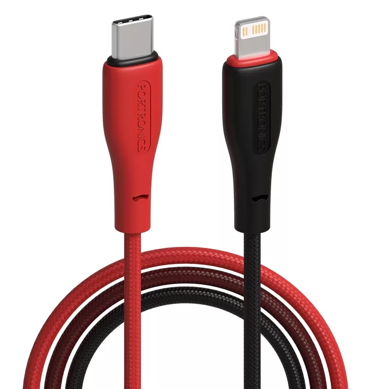 Portronics Hue X 20W Type C to 8-Pin Fast Charging Cable offers rapid charging and data transfer. Durable design ensures longevity. Compatible with various devices for efficient power delivery.