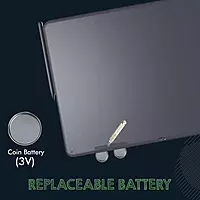 Portronics Ruffpad 15 – 15" LCD Writing Pad, Grey. Perfect for notes, sketches, and reminders. Lightweight, portable, and eco-friendly. Easy to use with a simple erase button. Ideal for all ages.