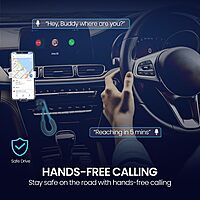 Portronics Auto 21 Bluetooth v5.3 Receiver for Car | Handsfree Calling | Black | 1 Year Warranty