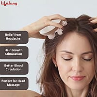 Lifelong Rechargeable Electric Head & Scalp Kneading Massager, 4 Speed Modes, Handheld Portable Head Massager for Hair Growth