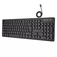 Zebronics K24 Wired Keyboard – 104 Keys, USB, Ergonomic Design, Multimedia Keys, Durable Build, Plug and Play, Ideal for Home and Office Use, Comfortable Typing Experience, Sleek Black Finish.