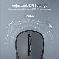 Portronics Toad 34 2.4GHz Wireless Mouse – 1000 DPI | Grey | 1 Year Warranty