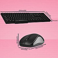 Zebronics Companion 107 Wireless Keyboard & Mouse Combo – 2.4GHz | 104 Keys | 12 Multimedia Keys | 1200 DPI Mouse | UV Printed Keycaps | Black | Home & Office Use