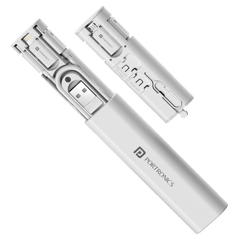 Portronics Snapcase 3 – 60W Charging Cable Kit, White. This versatile kit includes high-speed charging cables for various devices, ensuring efficient power delivery and durability for everyday use.