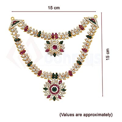 God Ornament Amman Face/Mugam with Kali Crown/Kireedom and Attigai/Necklace