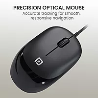 Portronics Keytonic Wired Combo | USB, Full-Size, 12 Shortcuts, Ergonomic Design, Durable Keys, Plug and Play, Compatible with Windows, Ideal for Home and Office Use, Sleek and Stylish.