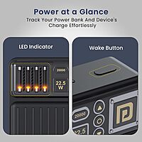 Portronics Luxcell B 20K – 20000mAh Power Bank, 22.5W Output (Black) offers high capacity and fast charging, perfect for on-the-go power needs. Sleek design and reliable performance.